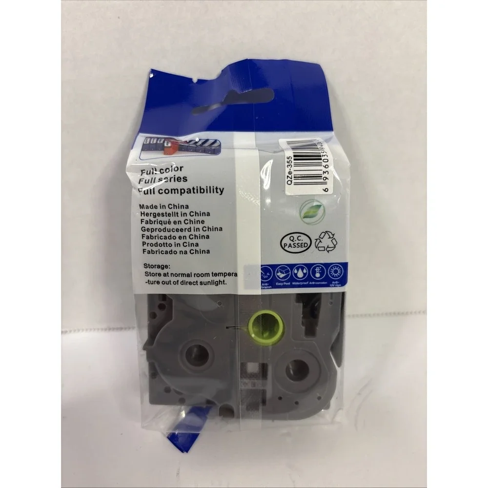 24mm Laminated Label Tape Cassette White Black QZe-355 8m Compatible Replacement